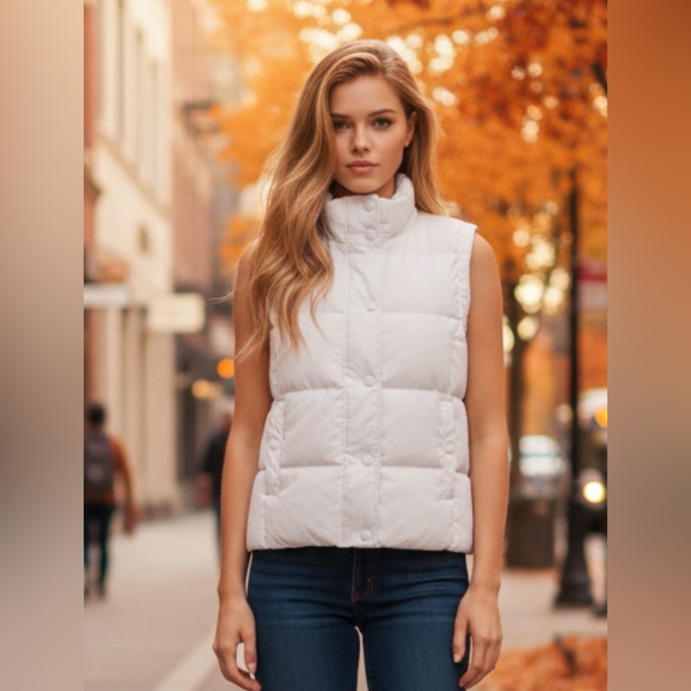 Jacob White Puffer Vest